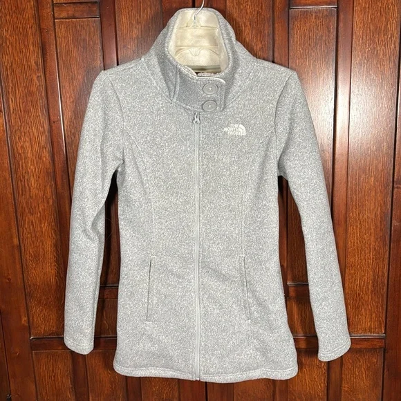 The North Face Lunabrooke Full Zip Sweater Jacket Heather Gray - Sz. Small - Picture 3 of 14
